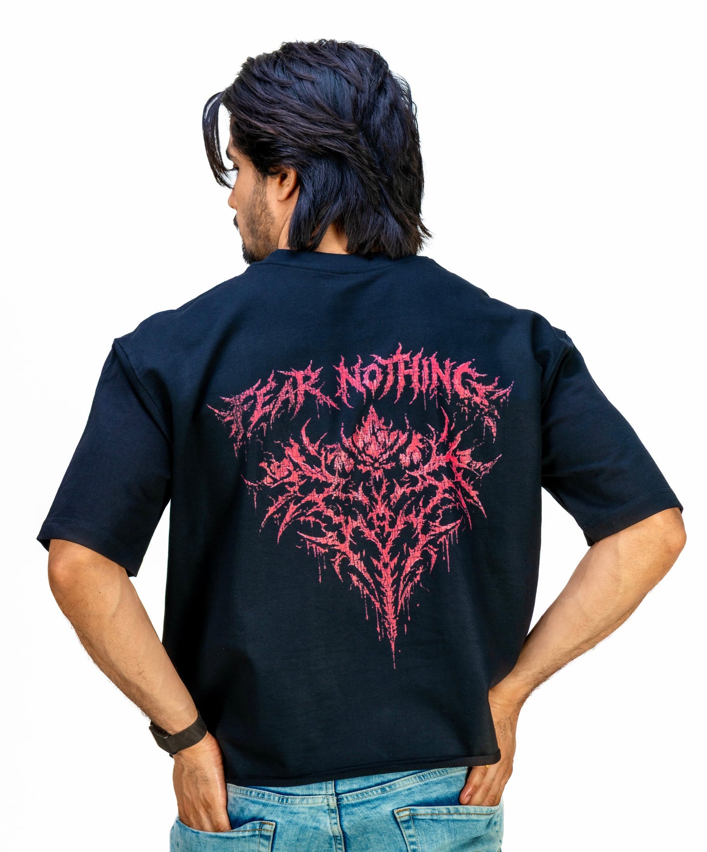 Black — Fighter's Den T-Shirt model back