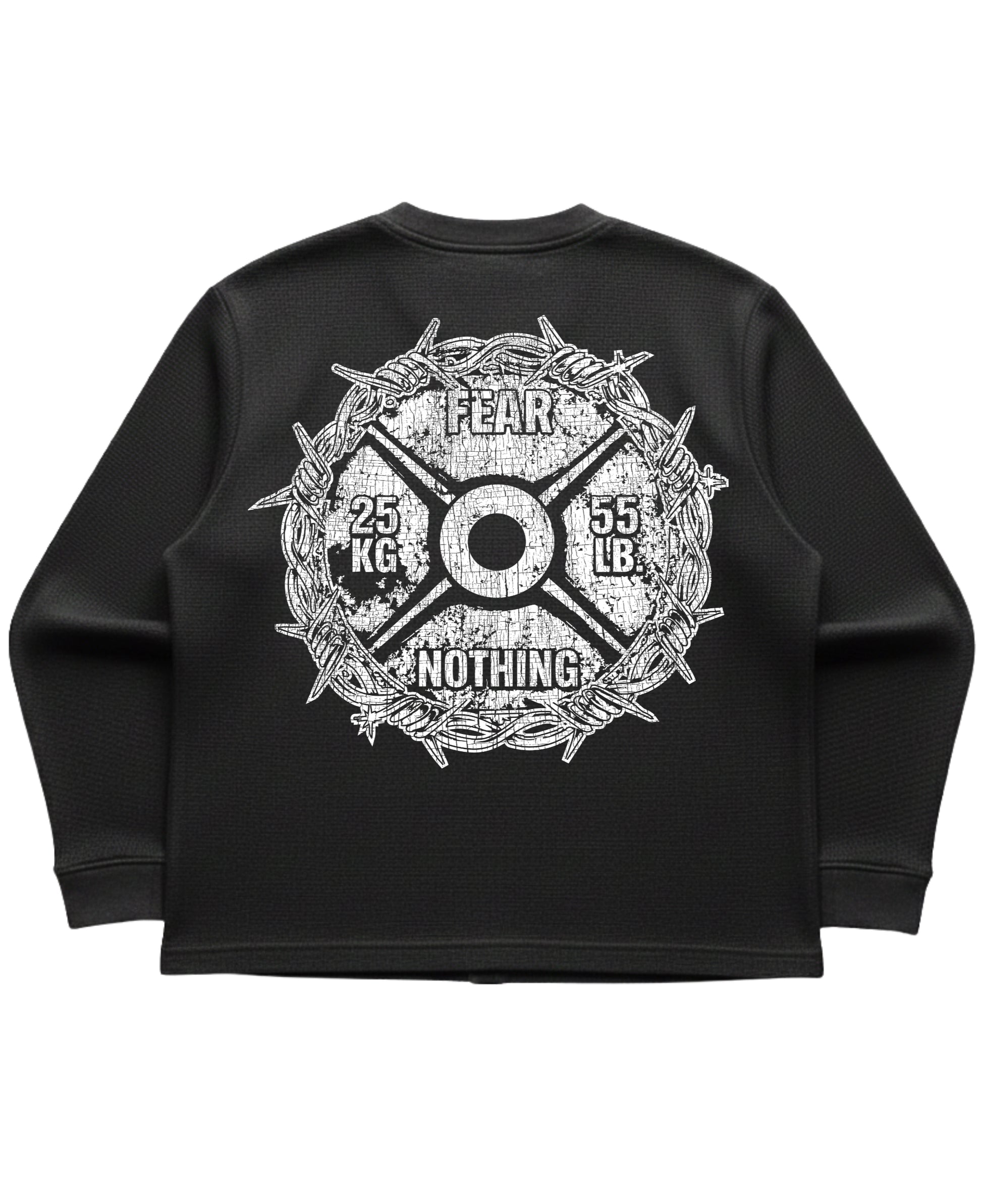 Black — Barbell Pain Waffle T-Shirt back