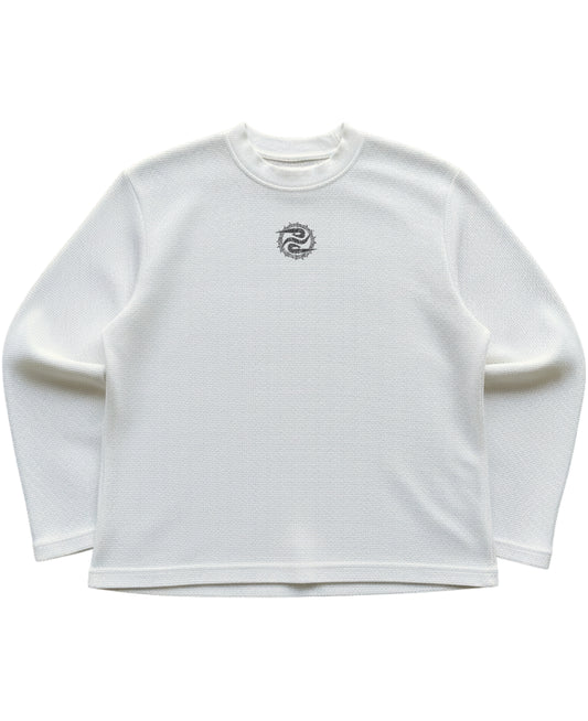 Off-white waffle knit oversized full-sleeve Front Design