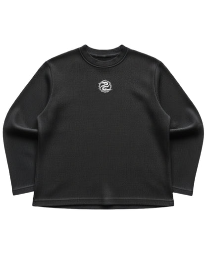 Black — Barbell Pain Waffle T-Shirt front