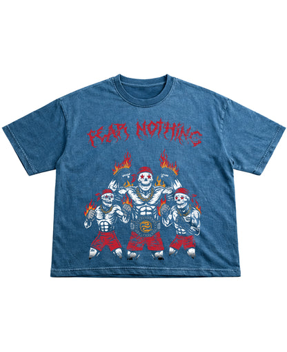 Denim Wash Boxy Fit T-shirt Front Design