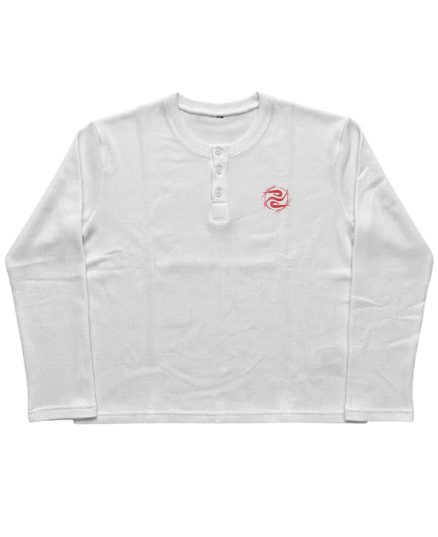 White — Heartless Waffle Henley front