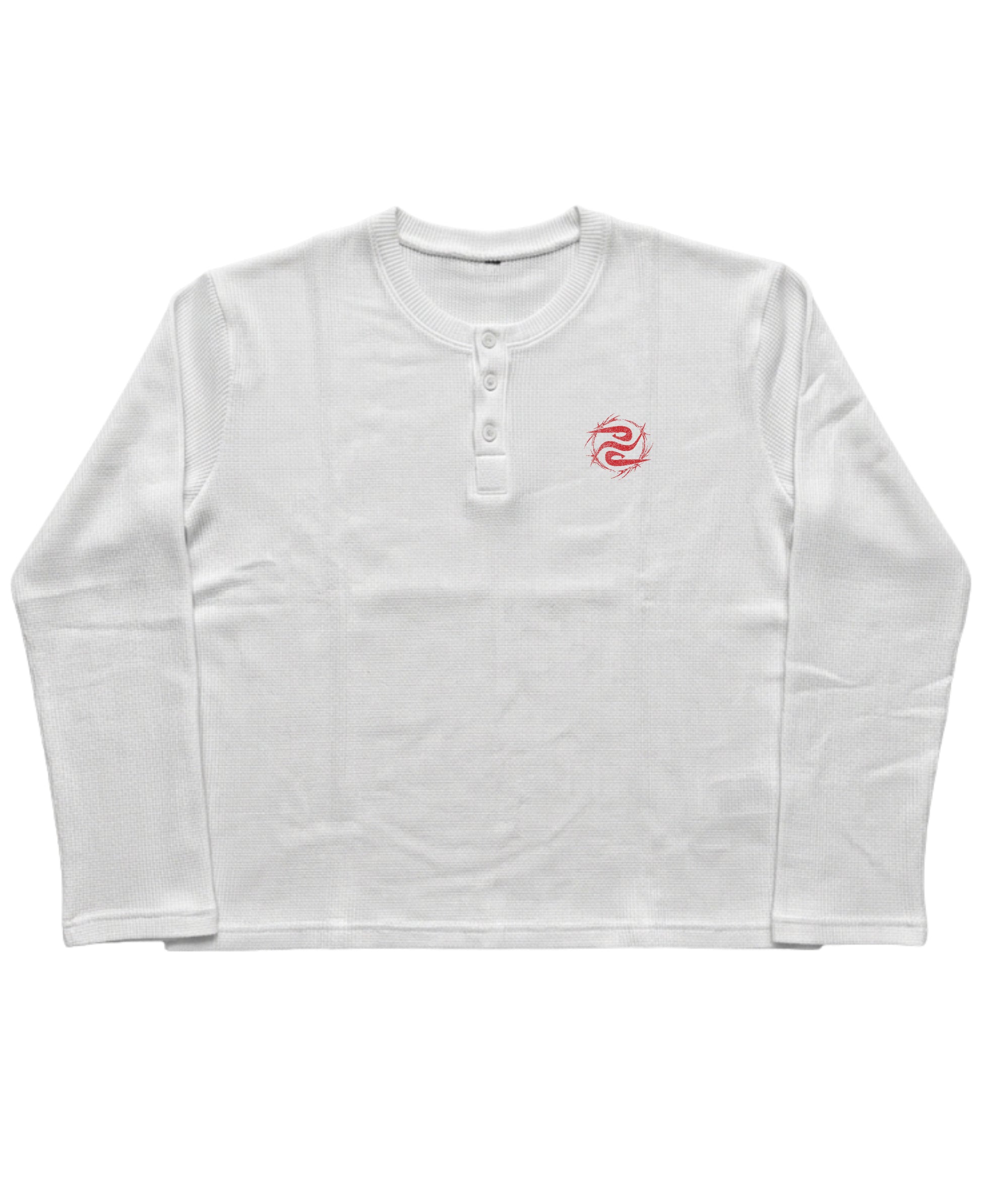 White — Heartless Waffle Henley front