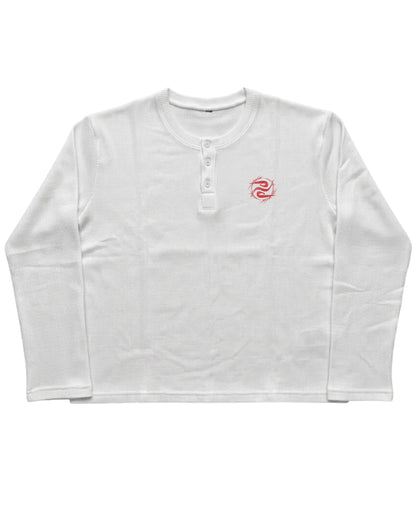 White — Heartless Waffle Henley front