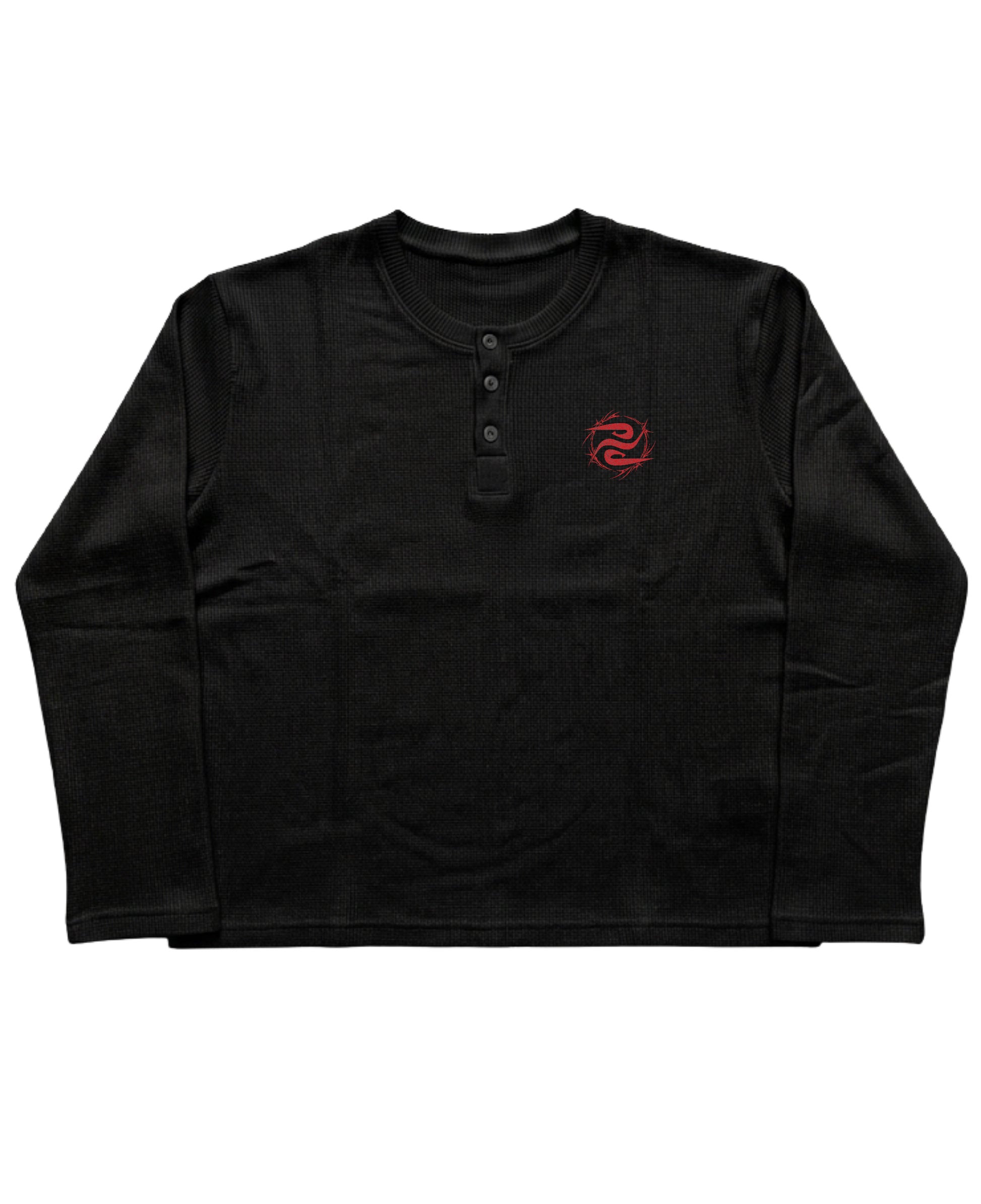 Black — Heartless Waffle Henley front