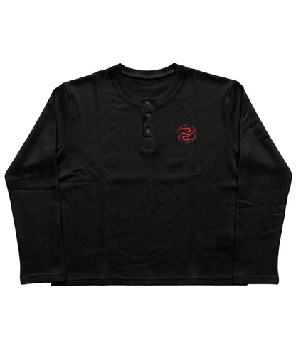 Black — Heartless Waffle Henley front