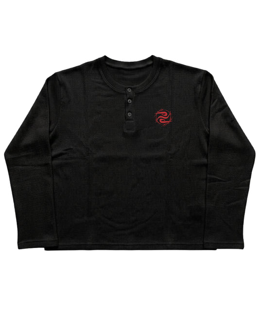 Black — Heartless Waffle Henley front