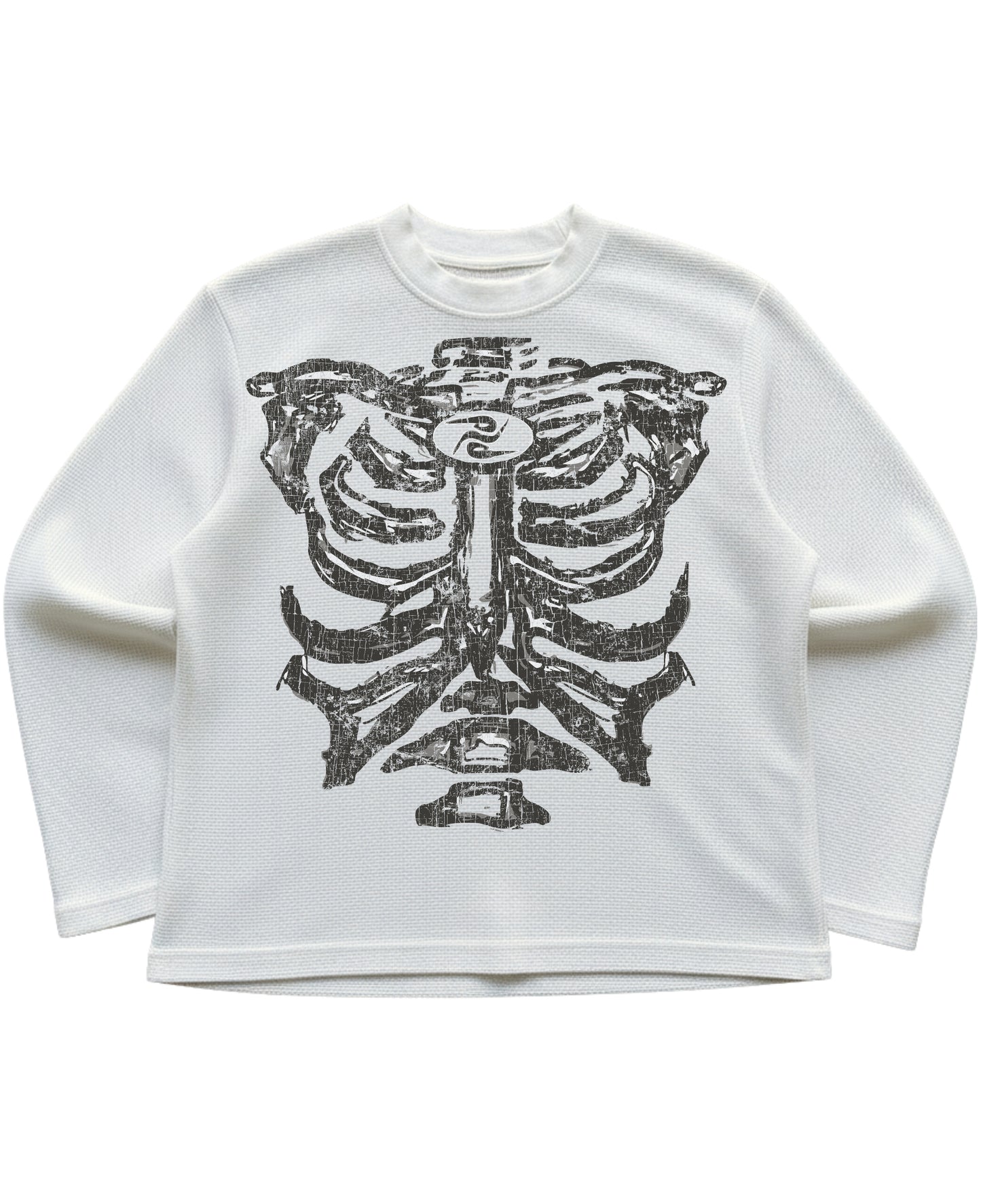 Off-white waffle knit oversized full-sleeve Front Design