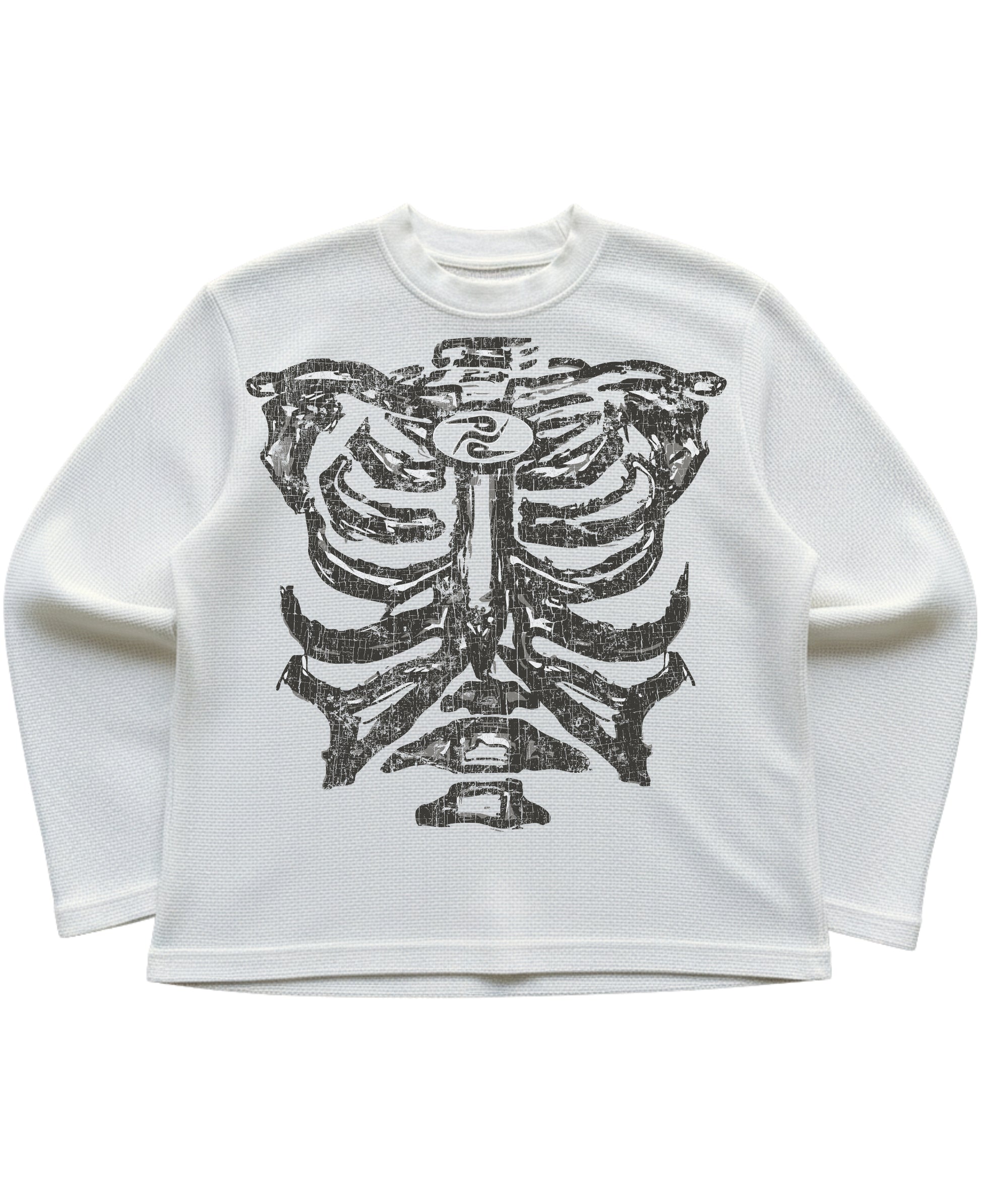 Off-white waffle knit oversized full-sleeve Front Design