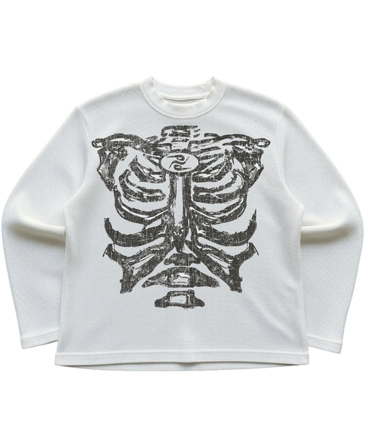 Off-white waffle knit oversized full-sleeve Front Design