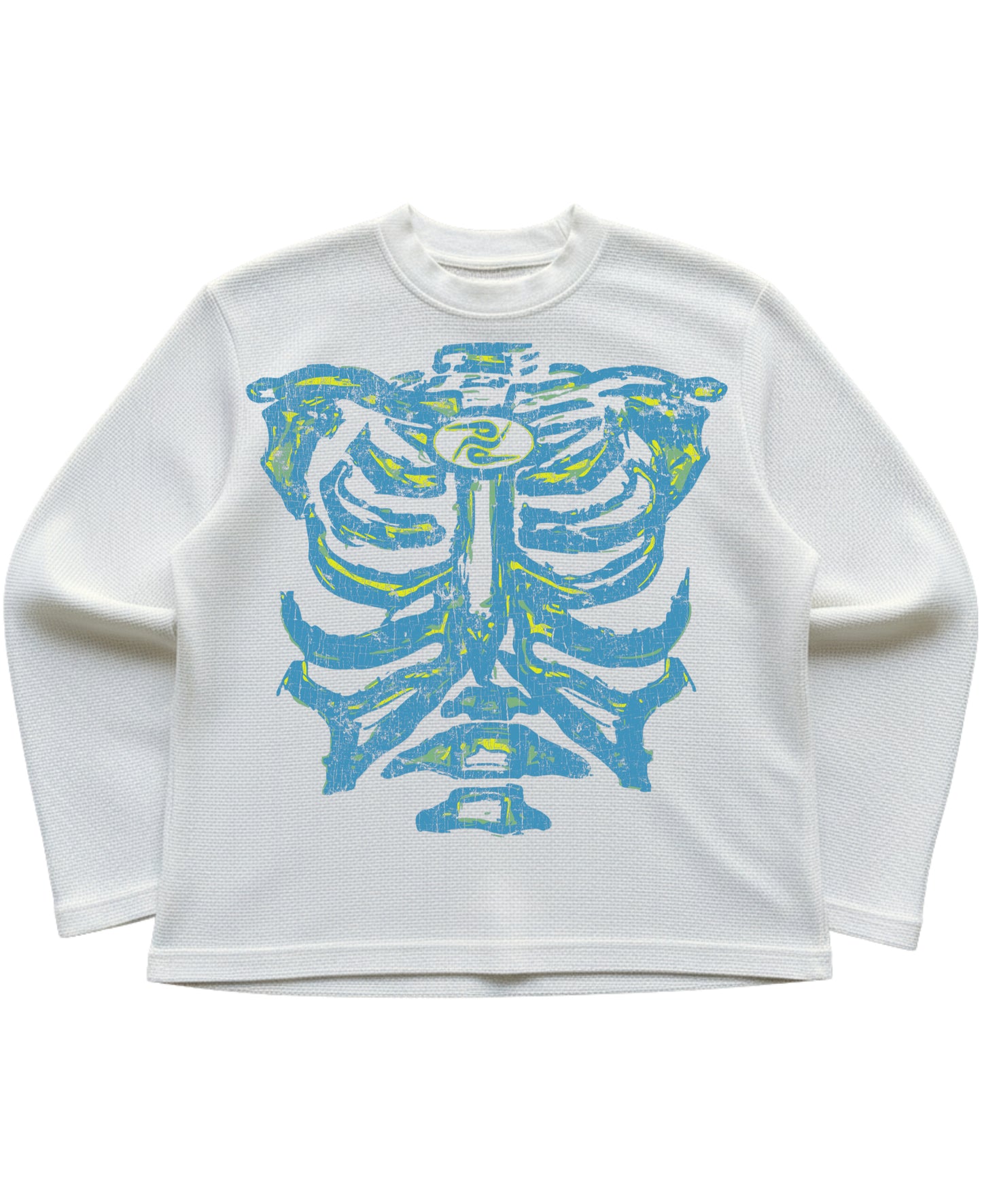 Off-white waffle knit oversized full-sleeve Front Design