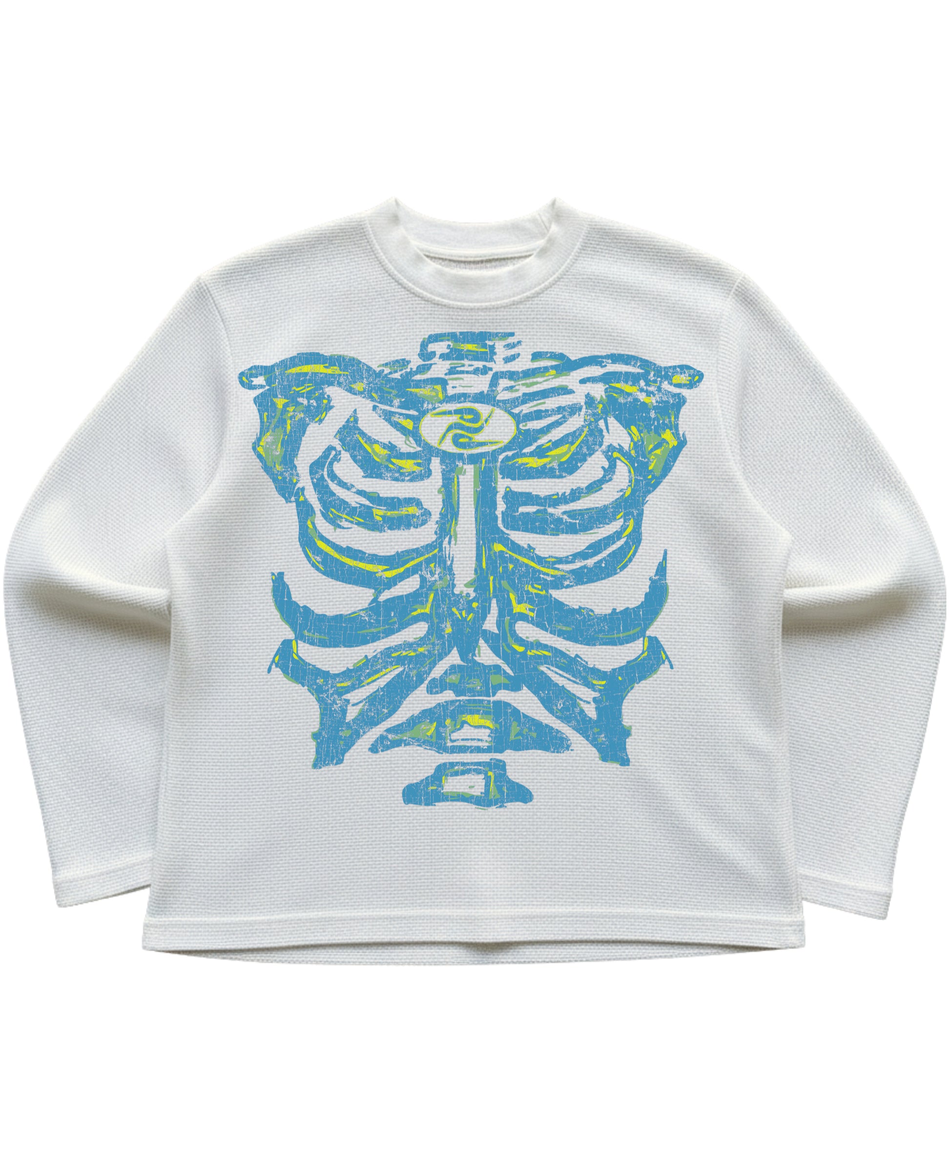 Off-white waffle knit oversized full-sleeve Front Design