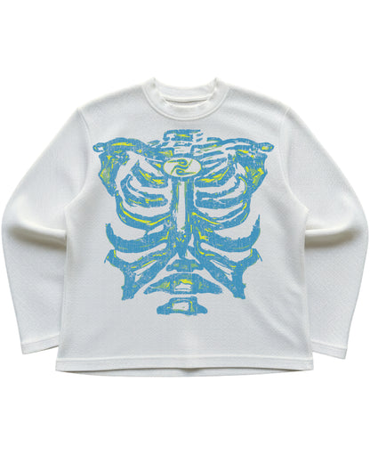 Off-white waffle knit oversized full-sleeve Front Design