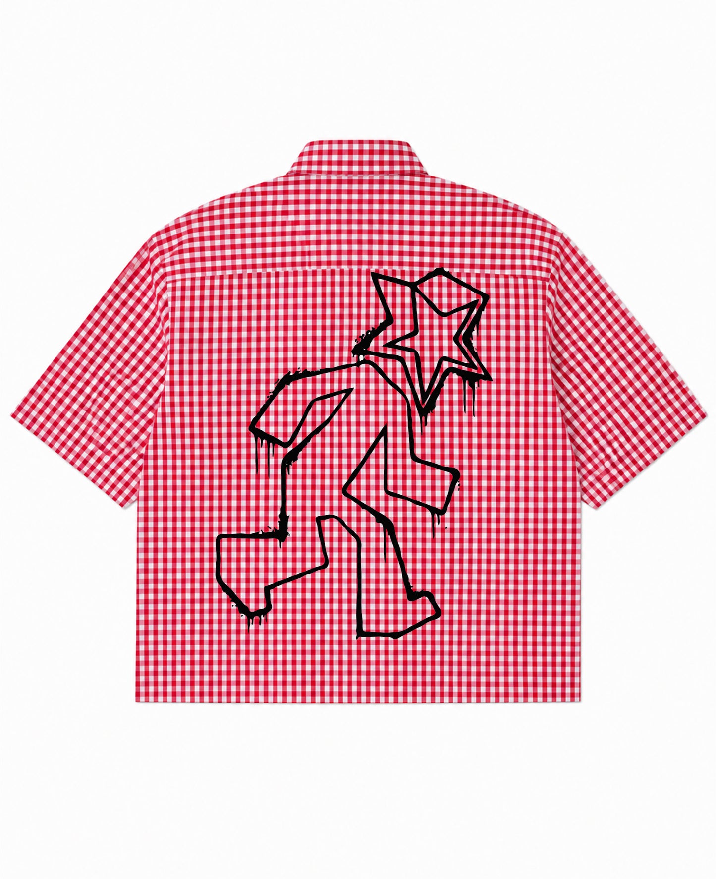 Red Picnic Oxford Boxy Shirt Back Design