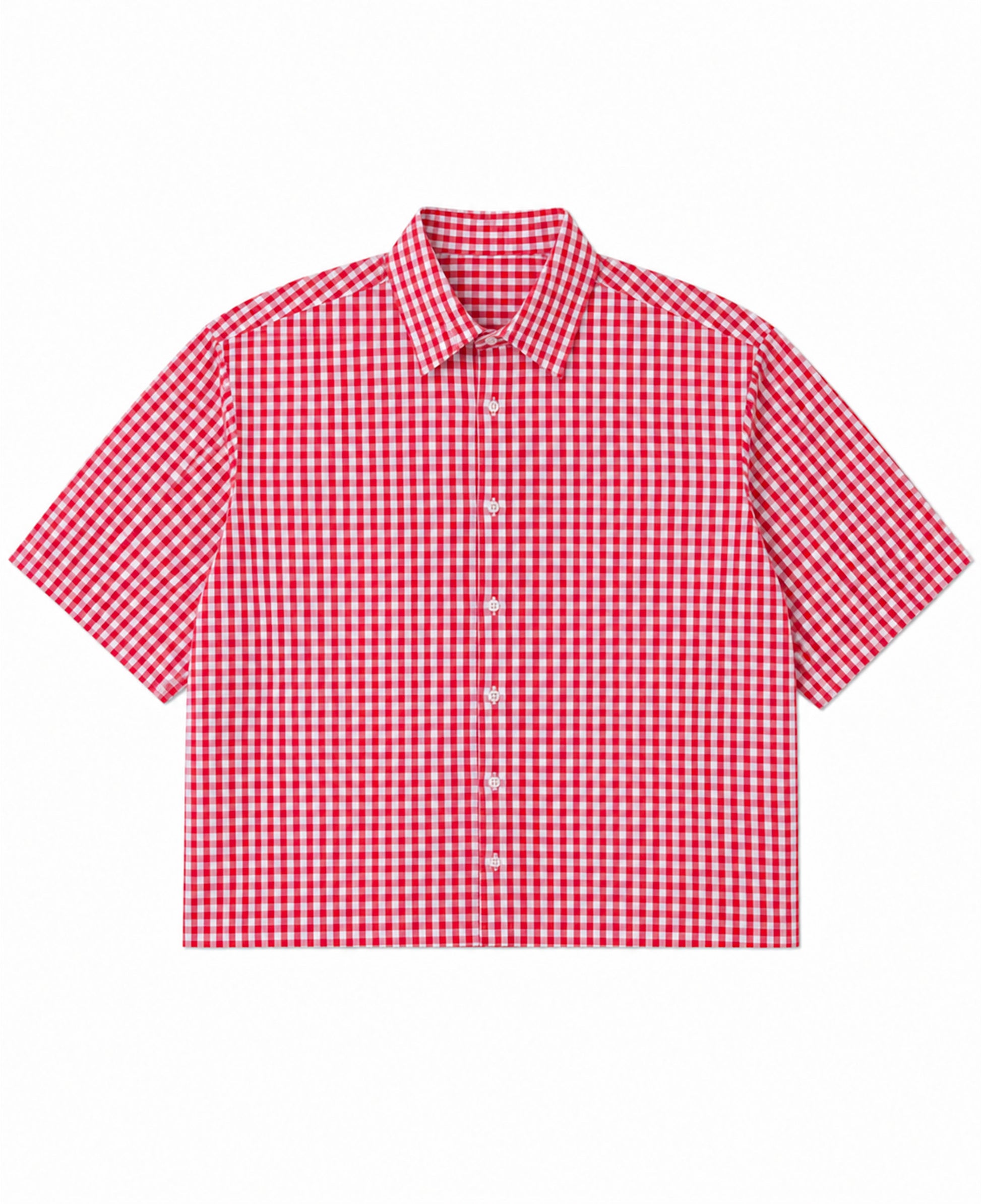 Red Picnic Oxford Boxy Shirt Front Design