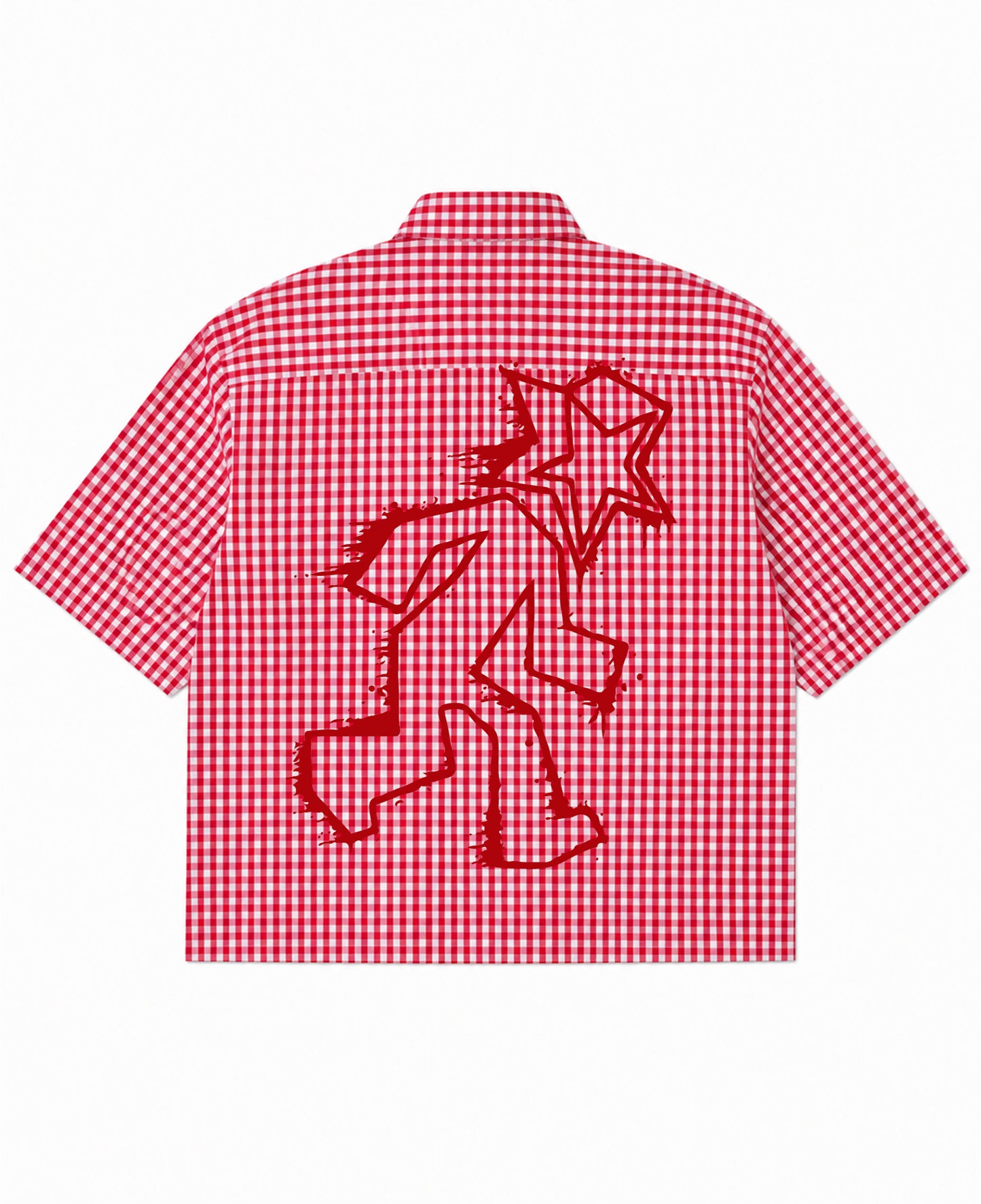 Red Picnic Oxford Boxy Shirt Back Design