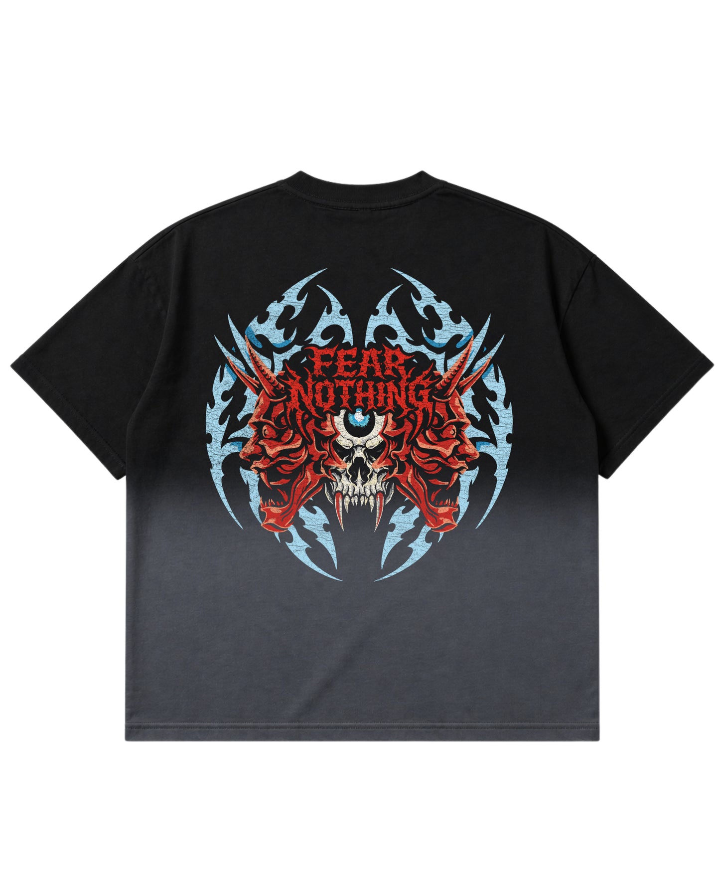 Black Ombré Wash Boxy Fit T-shirt Back Design