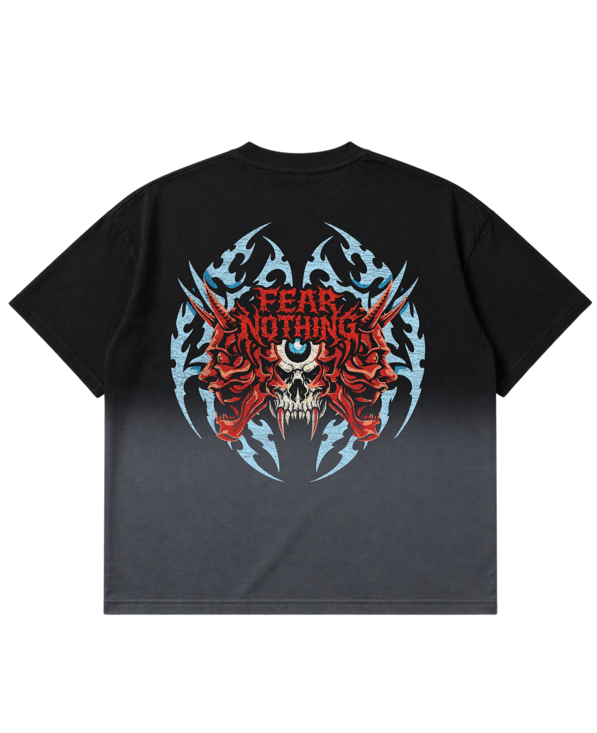 Black Ombré Wash Boxy Fit T-shirt Back Design