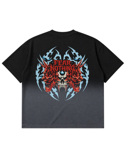 Black Ombré Wash Boxy Fit T-shirt Back Design